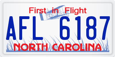 NC license plate AFL6187