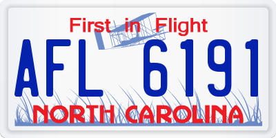 NC license plate AFL6191