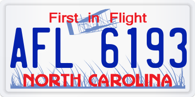 NC license plate AFL6193