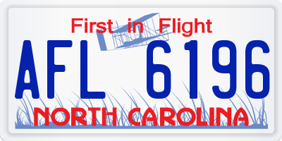 NC license plate AFL6196