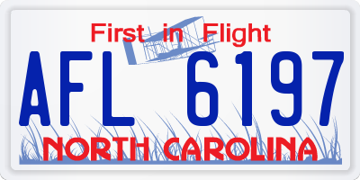 NC license plate AFL6197