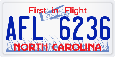 NC license plate AFL6236