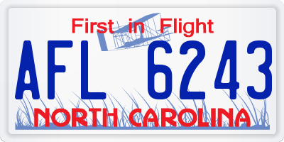 NC license plate AFL6243