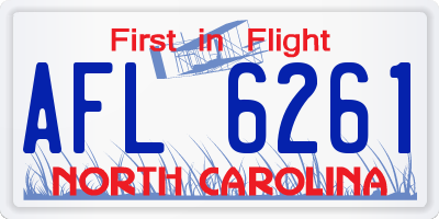 NC license plate AFL6261