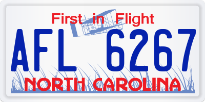 NC license plate AFL6267