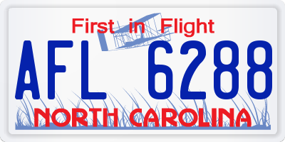 NC license plate AFL6288