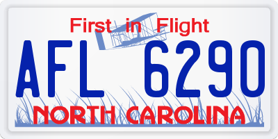 NC license plate AFL6290