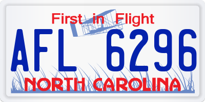 NC license plate AFL6296