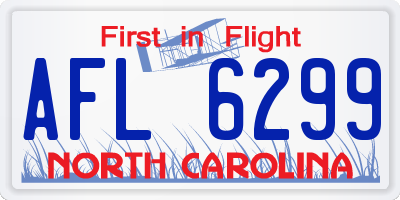 NC license plate AFL6299