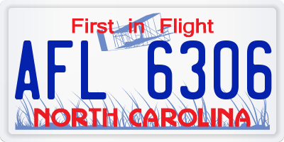 NC license plate AFL6306