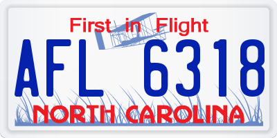 NC license plate AFL6318