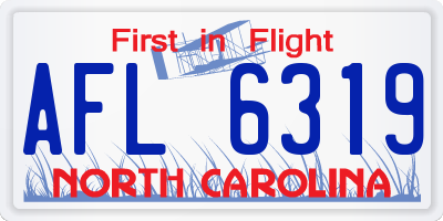 NC license plate AFL6319