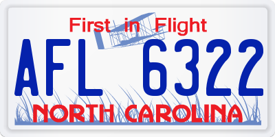 NC license plate AFL6322