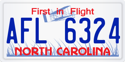 NC license plate AFL6324