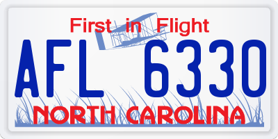 NC license plate AFL6330