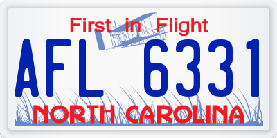 NC license plate AFL6331