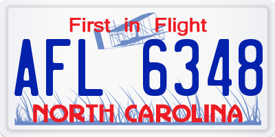 NC license plate AFL6348