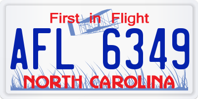 NC license plate AFL6349