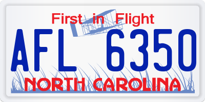 NC license plate AFL6350