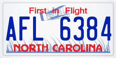 NC license plate AFL6384