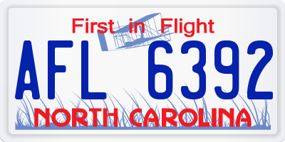NC license plate AFL6392