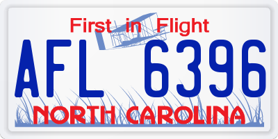 NC license plate AFL6396
