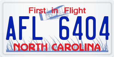 NC license plate AFL6404