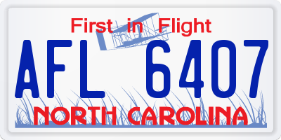 NC license plate AFL6407