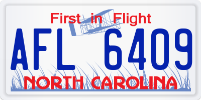 NC license plate AFL6409
