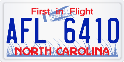 NC license plate AFL6410