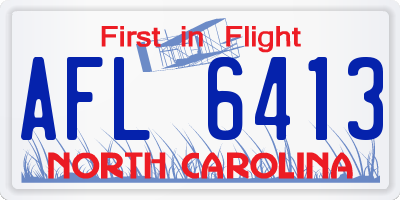 NC license plate AFL6413