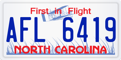 NC license plate AFL6419