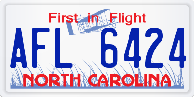 NC license plate AFL6424