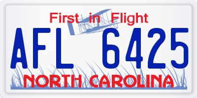NC license plate AFL6425