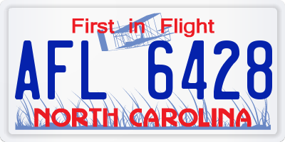 NC license plate AFL6428