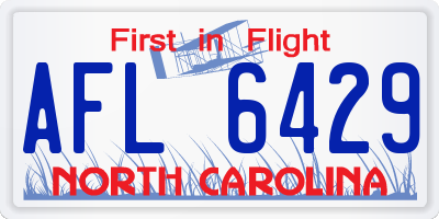 NC license plate AFL6429