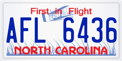 NC license plate AFL6436