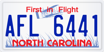 NC license plate AFL6441