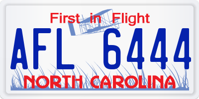 NC license plate AFL6444