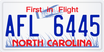 NC license plate AFL6445
