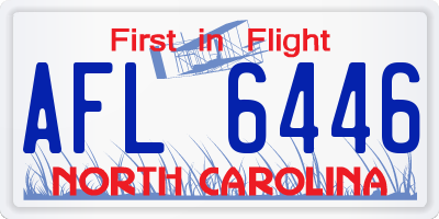 NC license plate AFL6446