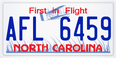 NC license plate AFL6459