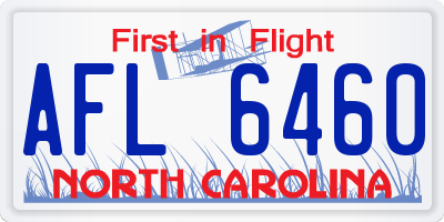 NC license plate AFL6460