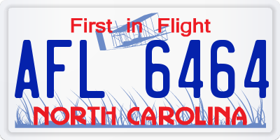 NC license plate AFL6464