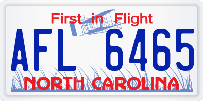 NC license plate AFL6465