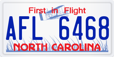 NC license plate AFL6468