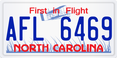 NC license plate AFL6469