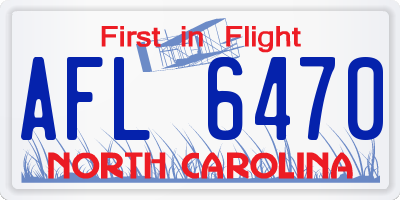 NC license plate AFL6470