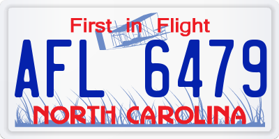 NC license plate AFL6479