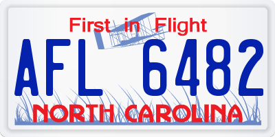 NC license plate AFL6482